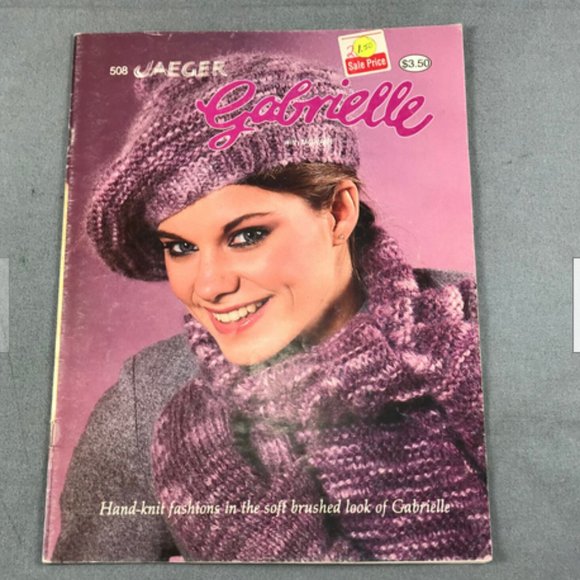 Jaeger Gabrielle Patons Knitting Pattern Book Sweaters Hat Scarf Vest Pullovers - Picture 1 of 4